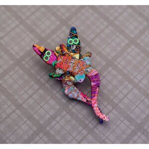 Vintage Colorful Geckos Brooch G28